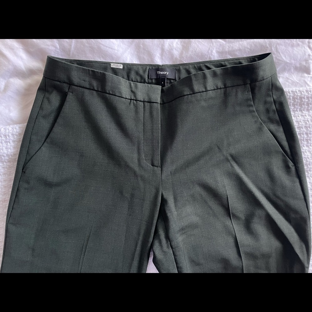 Theory Suit Trouser Pants Size 4 Green